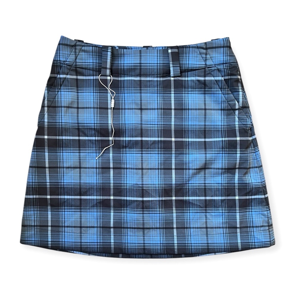 NWT Nike Golf Women's Athletic Skirt w/ Shorts Dri-Fit Plaid Blue Size 2